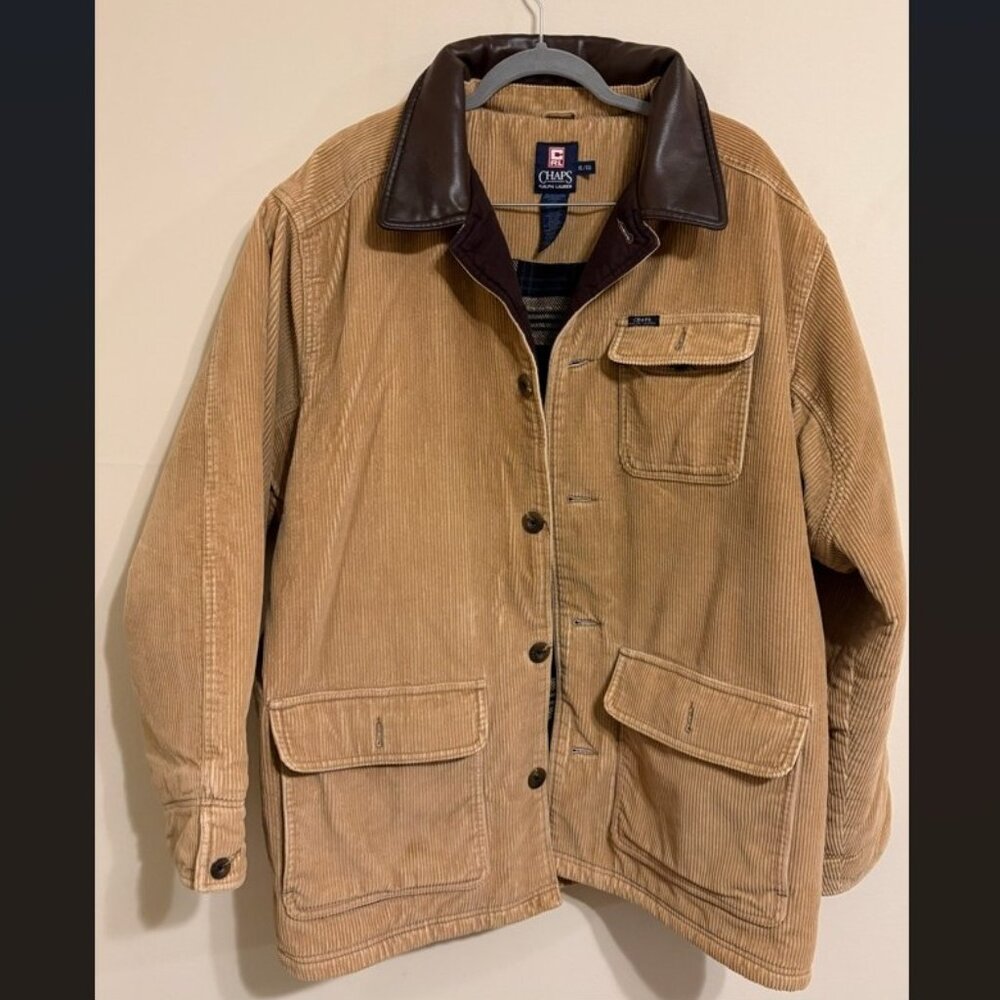 Chaps Ralph Lauren Corduroy Flannel Lined Chore Jacket Men's Size XL